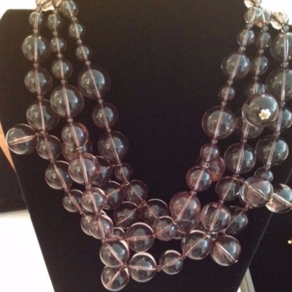 Kenneth Jay Lane Jewelry - Kenneth Jay Lane Grey Lucite Necklace - Signed